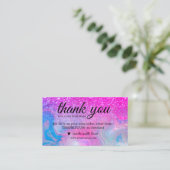 Rainbow Glitzer holografisch danke Visitenkarte (Stehend Vorderseite)