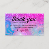 Rainbow Glitzer holografisch danke Visitenkarte (Vorderseite)