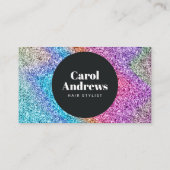 Rainbow Glitzer Holographic Hair Salon Visitenkarte (Rückseite)