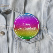 Rainbow Glitzer I Bin geimpft Button (Beispiel)