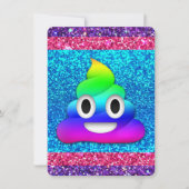 Rainbow Glitzer kacke Emoji-Einladung Einladung (Vorderseite)