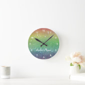 Rainbow Glitzer Kid's Bedroom Runde Wanduhr (Zuhause)