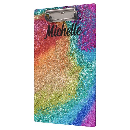 Rainbow-Glitzer Klemmbrett (Links)