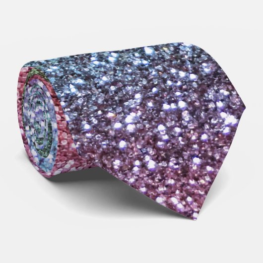 Rainbow Glitzer Krawatte (Gerollt)