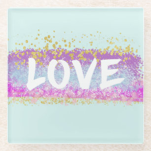 Rainbow Glitzer Liebe Script Untersetzer