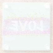 Rainbow Glitzer Liebe Script Untersetzer (Rückseite)