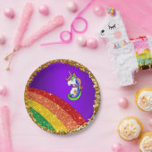 Rainbow Glitzer Lila Unicoron Party Paper Teller (Party)