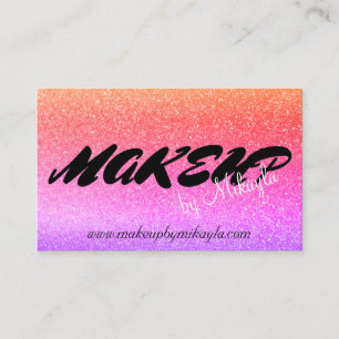 Rainbow Glitzer Makeup Style Hair Visitenkarte