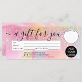 Rainbow-Glitzer-Marmor-Geschenkgutschein (Vorne/Hinten)