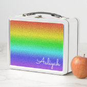 Rainbow-Glitzer Metall Brotdose (Beispiel)