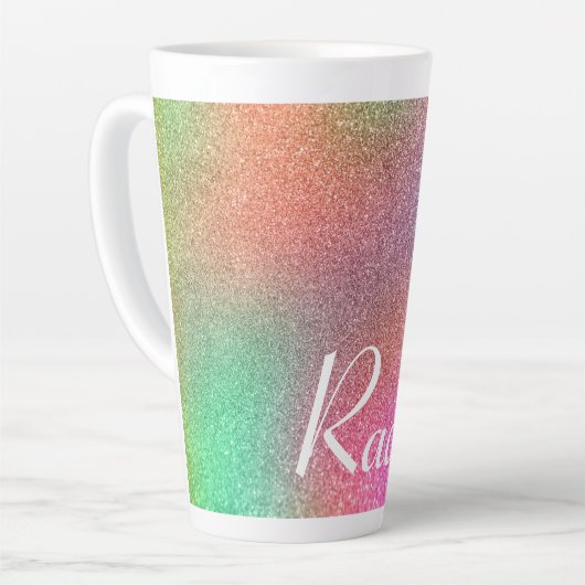Rainbow-Glitzer Milchtasse (Linke Ecke)