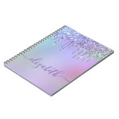 Rainbow Glitzer Monogram Notizblock (Linke Seite)