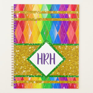 Rainbow Glitzer Monogram Prix Raute Diamond Planer
