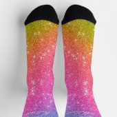 Rainbow Glitzer Monogram Socken (Oben)