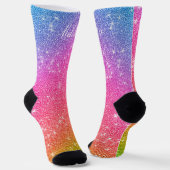 Rainbow Glitzer Monogram Socken (Gewinkelt)