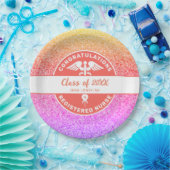 Rainbow-Glitzer-Monogramm für die Nurse-RN-Graduat Pappteller (Party)