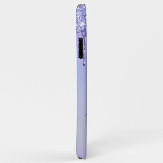 Rainbow-Glitzer Monogramm Lila Case-Mate iPhone Hülle (Hinten/Rechts)