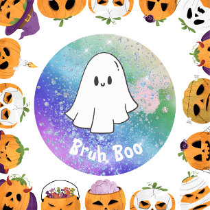 Rainbow Glitzer niedlich Ghost boo Custom kids Runder Aufkleber