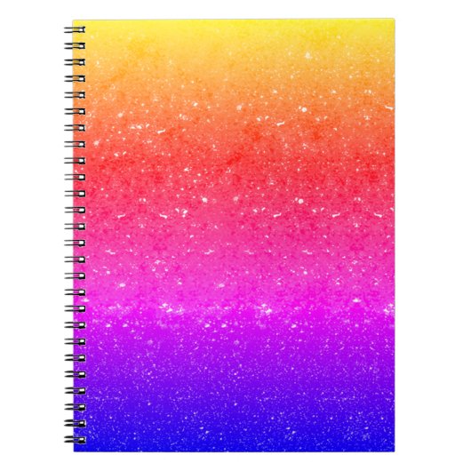 Rainbow-Glitzer-Notebook Notizblock (Vorderseite)