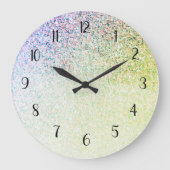 Rainbow Glitzer Ombre Glam Große Wanduhr (Vorderseite)