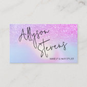 Rainbow Glitzer Ombre Holographic Makeup QR Visitenkarte (Vorderseite)