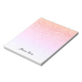 Rainbow Glitzer Ombre Sparkle Glam Notepad Notizblock (Rotiert)
