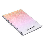 Rainbow Glitzer Ombre Sparkle Glam Notepad Notizblock (Rechte Seite)