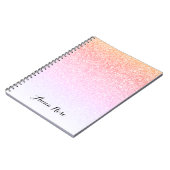 Rainbow Glitzer Ombre Sparkle Glam Notepad Notizblock (Linke Seite)