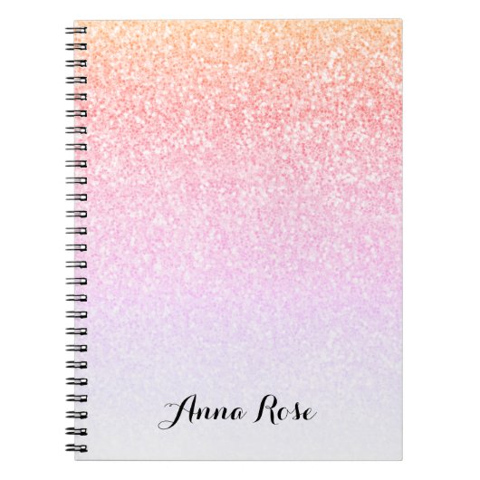 Rainbow Glitzer Ombre Sparkle Glam Notepad Notizblock (Vorderseite)