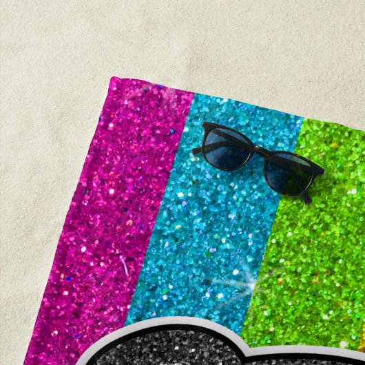 Rainbow Glitzer Panda Gay Pride Flag Glitzern Strandtuch (Beispiel)
