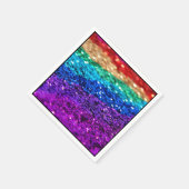 Rainbow Glitzer Paper Party Napkins Serviette (Ecke)