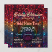 Rainbow-Glitzer-Party Einladung (Vorne/Hinten)