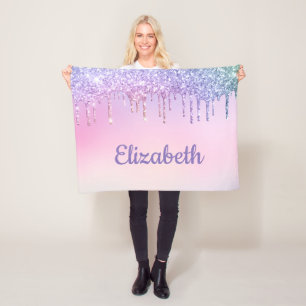 Rainbow Glitzer Personalisiert Fleecedecke