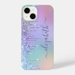 Rainbow Glitzer Personalisiert iPhone 14 Hülle