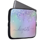 Rainbow Glitzer Personalisiert Laptopschutzhülle (Vorne Rechts)