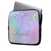 Rainbow Glitzer Personalisiert Laptopschutzhülle (Vorderseite Links)
