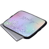 Rainbow Glitzer Personalisiert Laptopschutzhülle (Vorne Knopf)