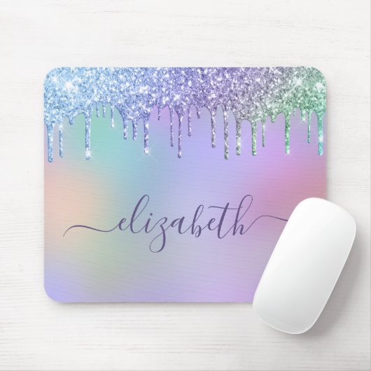 Rainbow Glitzer Personalisiert Mousepad (Mit Mouse)
