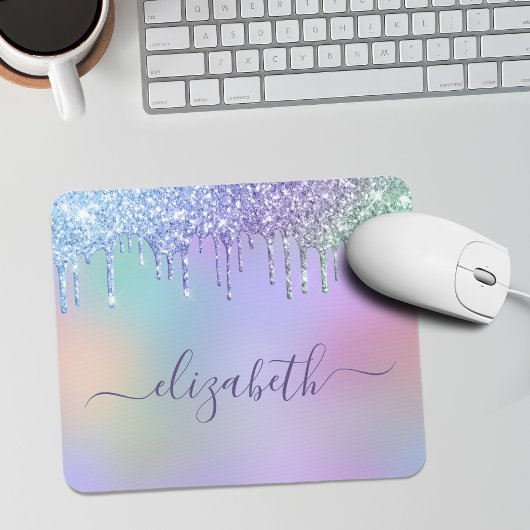 Rainbow Glitzer Personalisiert Mousepad