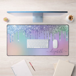Rainbow Glitzer Personalisiert Schreibtischunterlage