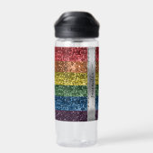 Rainbow-Glitzer Personalisierter Name Trinkflasche (Rückseite)