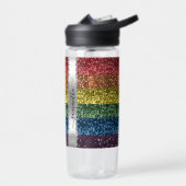 Rainbow-Glitzer Personalisierter Name Trinkflasche (Links)