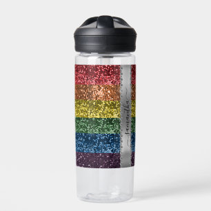 Rainbow-Glitzer Personalisierter Name Trinkflasche