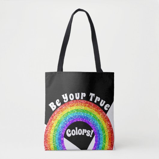 Rainbow Glitzer Pride LGBT Ihre wahren Farben Tasche (Vorderseite)