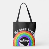 Rainbow Glitzer Pride LGBT Ihre wahren Farben Tasche (Rückseite)
