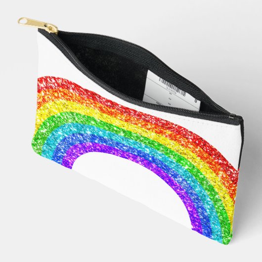 Rainbow Glitzer Pride LGBT weiß und schwarz Zubehörtasche (Offen)
