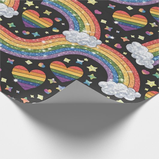 Rainbow Glitzer Pride | LGBTQ+ Geschenkpapier (Ecke)
