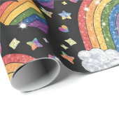 Rainbow Glitzer Pride | LGBTQ+ Geschenkpapier (Rolleneckpunkt)