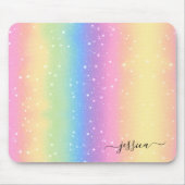 Rainbow-Glitzer Rosa Gelb Blau Mousepad (Vorne)
