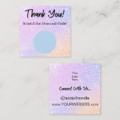 Rainbow Glitzer Scratch Off Discount Card Quadratische Visitenkarte (Vorne/Hinten)